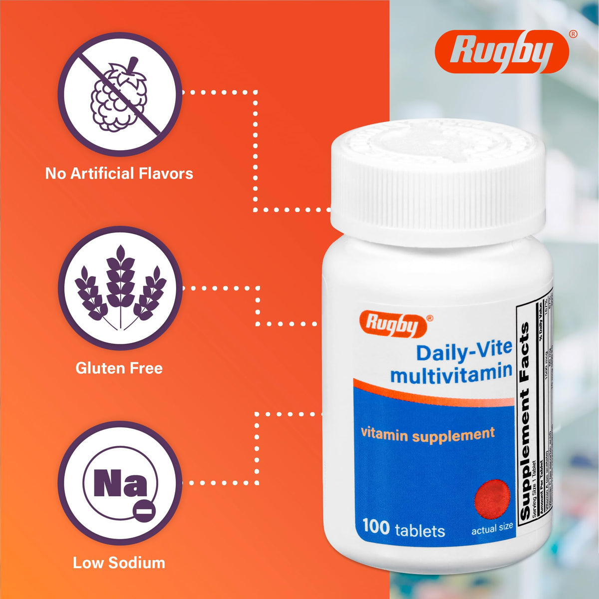 Rugby Daily-Vite Multivitamin for Adults - 200 Tablets - image 5