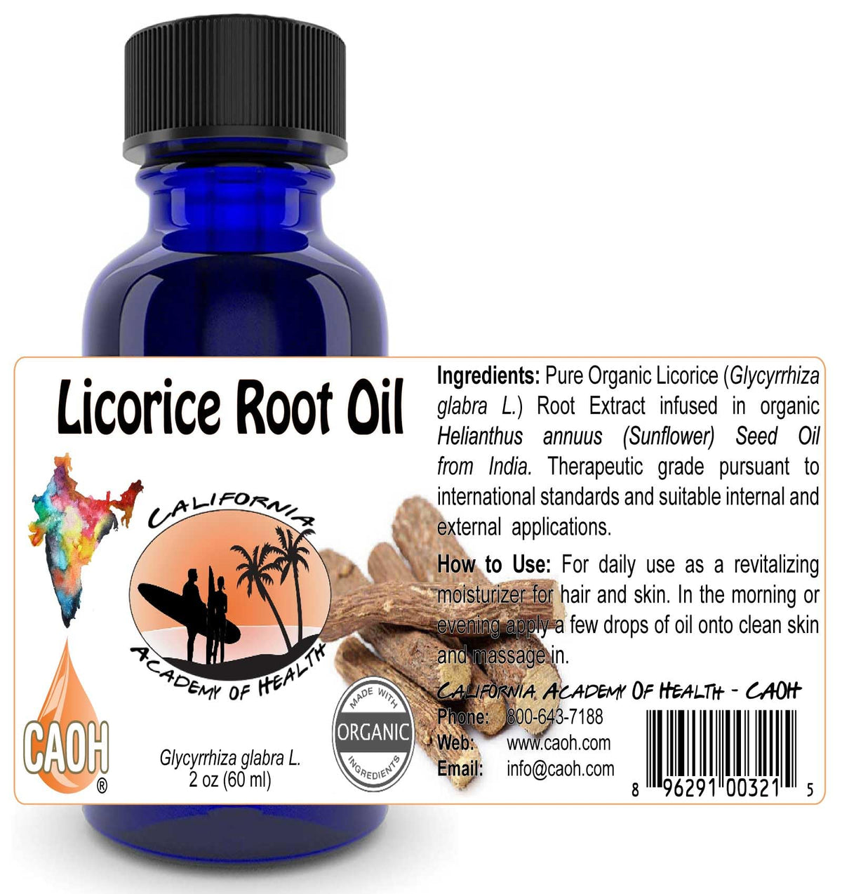 California Academy of Health Organic Licorice Root Oil - 60 ml - image 2