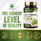 Nature's Peak Saw Palmetto Prostate Health Supplements for Men 1000mg