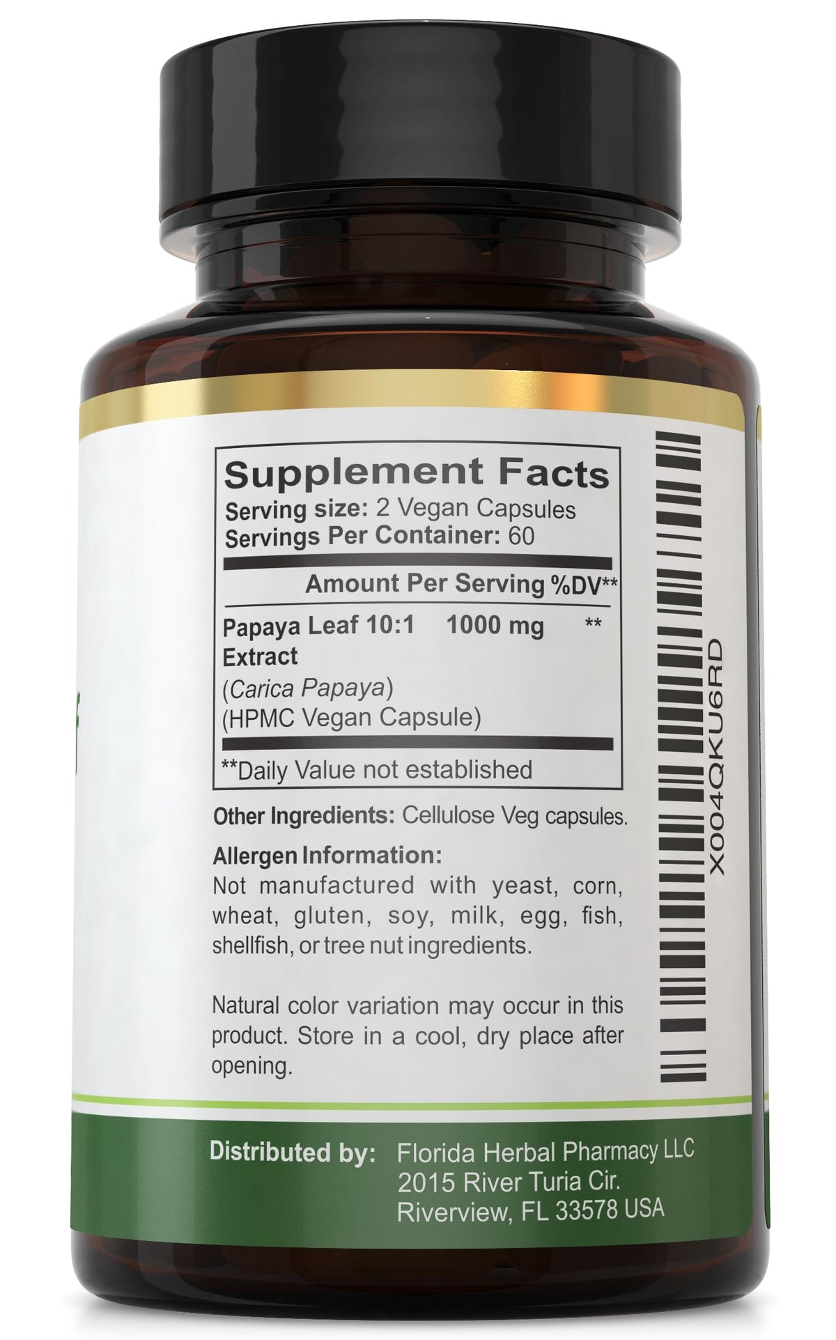 Florida Herbal Pharmacy Papaya Leaf Extract 10:1 - 120 Capsules - image 3