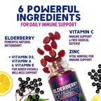 Nature's Nutrition Elderberry Immune Support Gummies 100mg - 3X