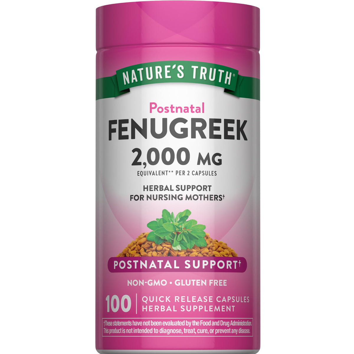Nature's Truth Fenugreek Seed Capsules for Women - 100 Count