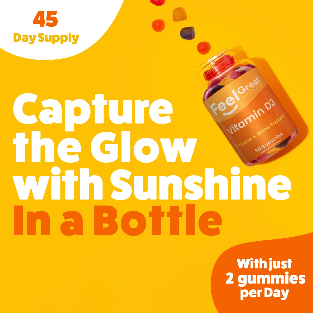 Feel Great Vitamin D Gummies for Adults Immune Support - 90 Gummies - image 3