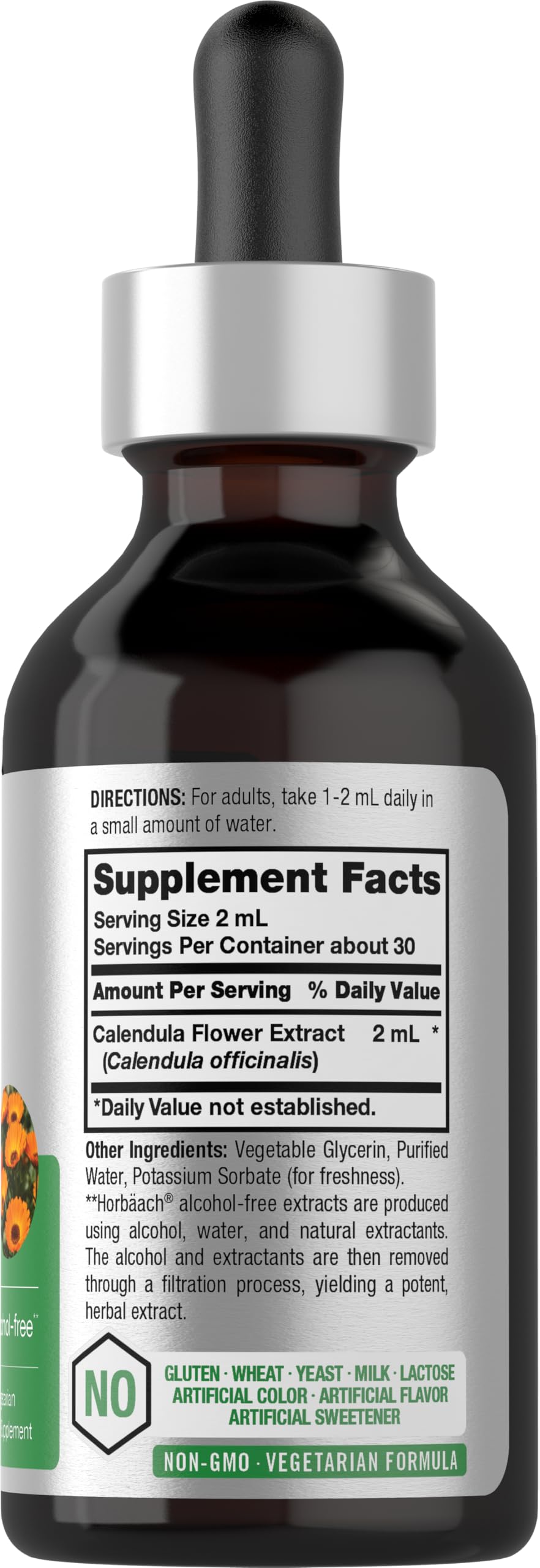 Horbäach Calendula Flower Liquid Tincture Alcohol Free - 2 fl oz - image 2