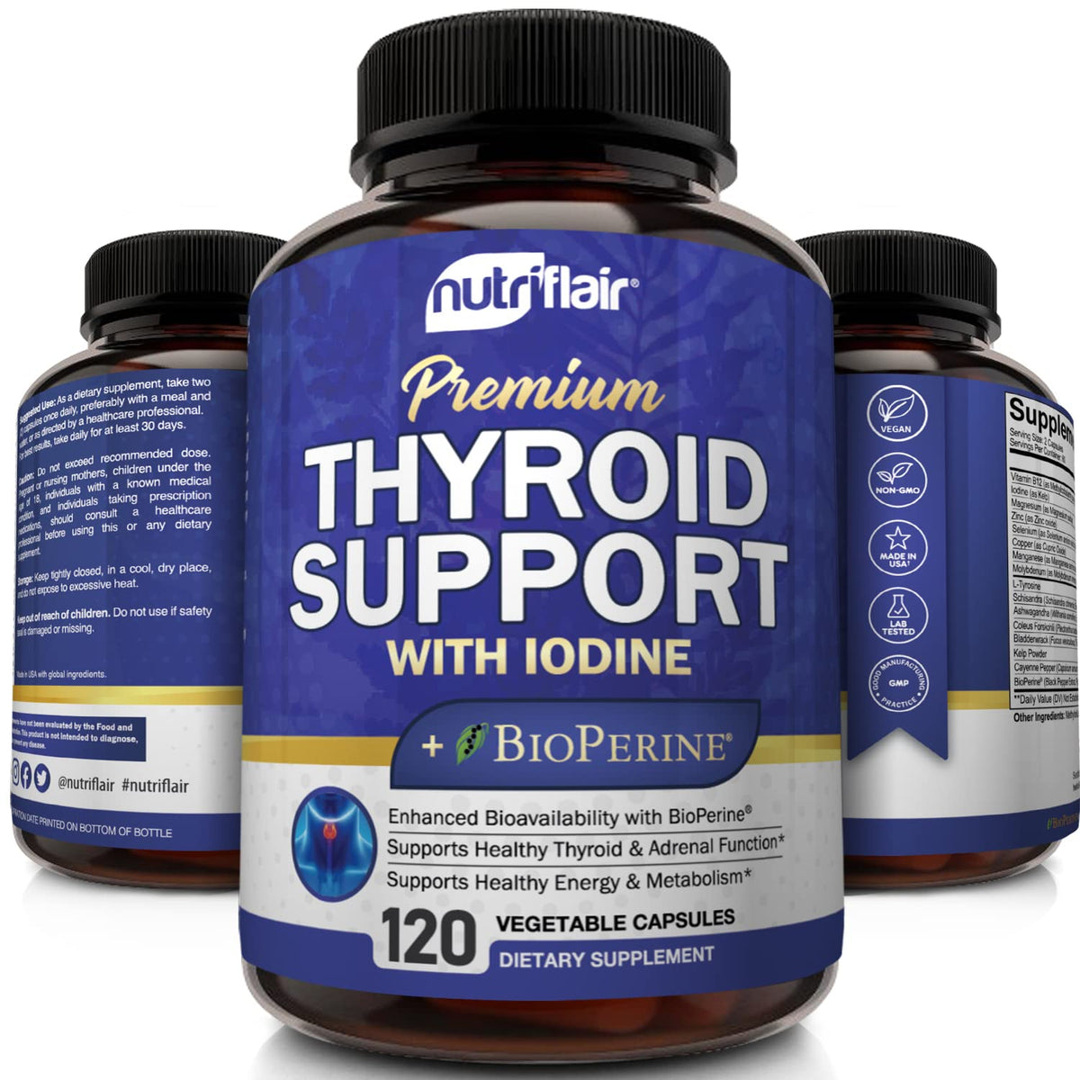 NutriFlair Thyroid Support Complex with Iodine & Ashwagandha - 120 Capsules - image 4