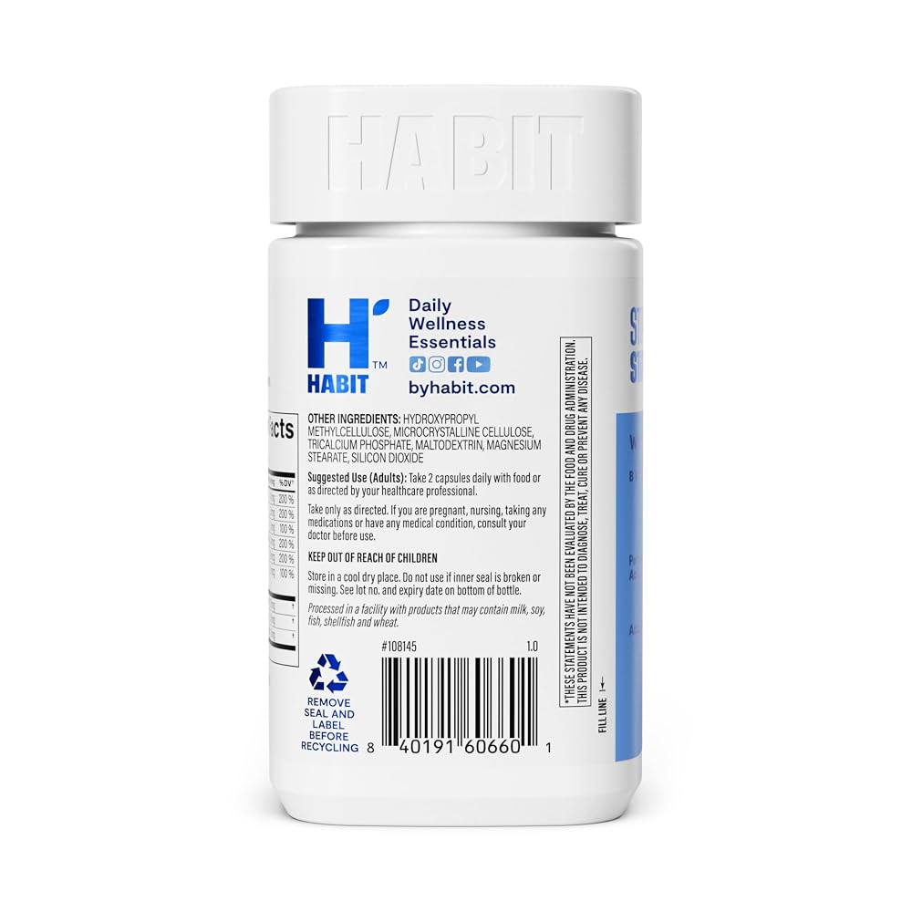 Health by Habit Capsule Stress Relief Vitamins Standard 60 PC Count