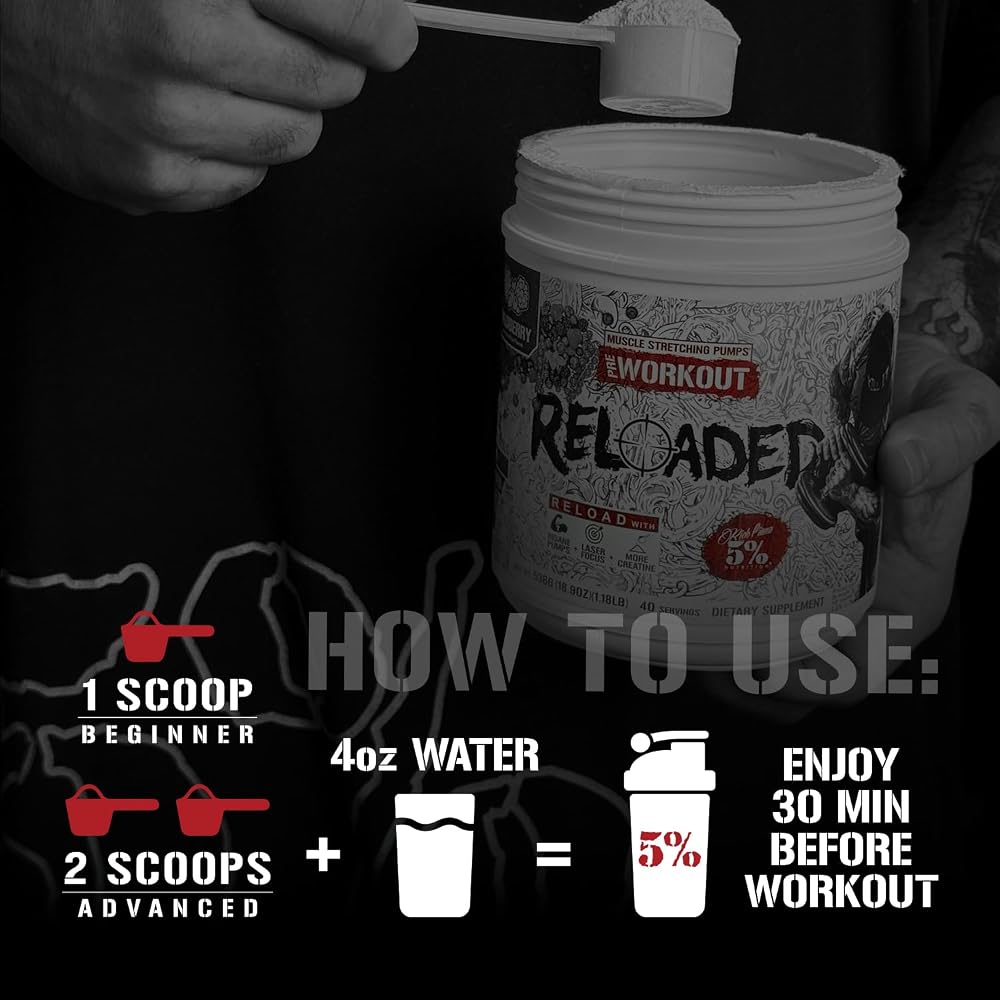 5% Nutrition Reloaded High Stim Pre-Workout Powder - 18.9 oz - image 6