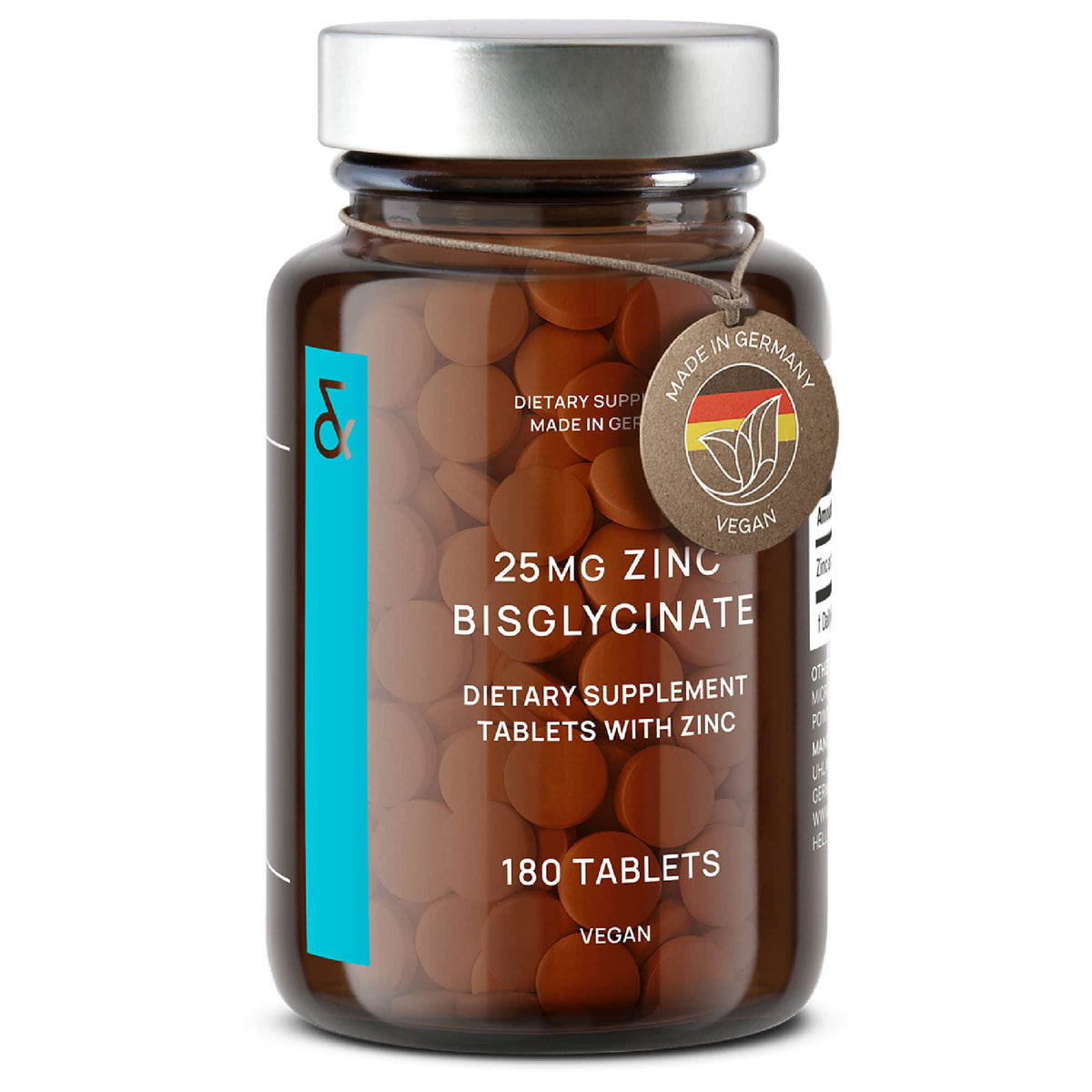 CLAV Zinc 25mg High Strength Vegan Certified - 180 Tablets