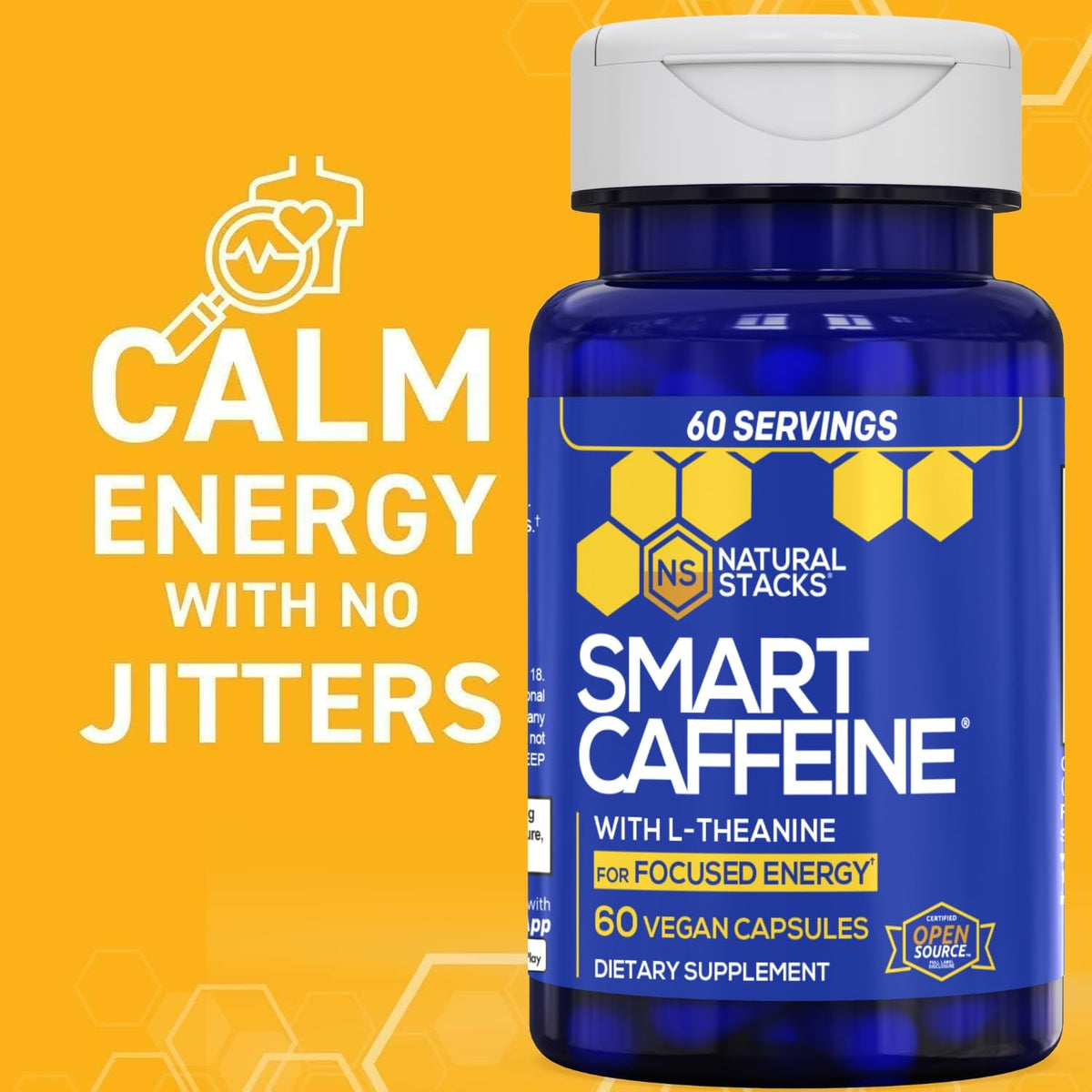 Natural Stacks Smart Caffeine with L-Theanine 200mg - 60 Capsules - image 4