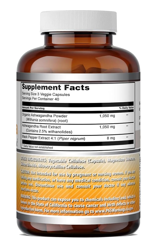 Amazing Formulas Ashwagandha Root with Black Pepper Extract Supplement