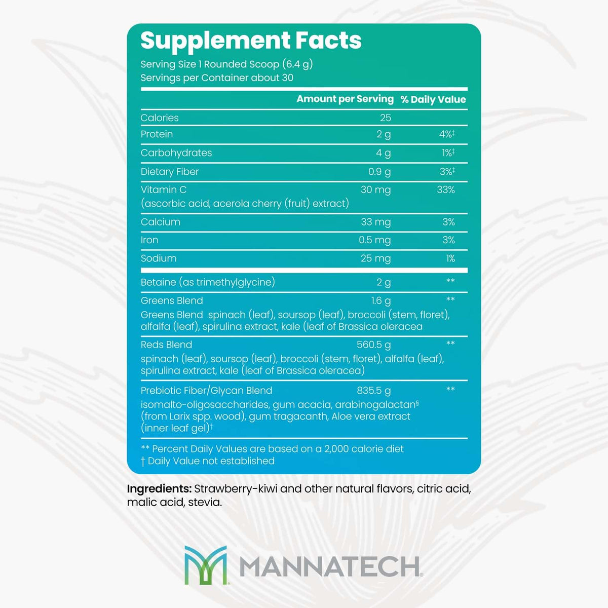 Mannatech SUPERFOOD Greens & Reds Strawberry Kiwi Powder - 192g - image 2