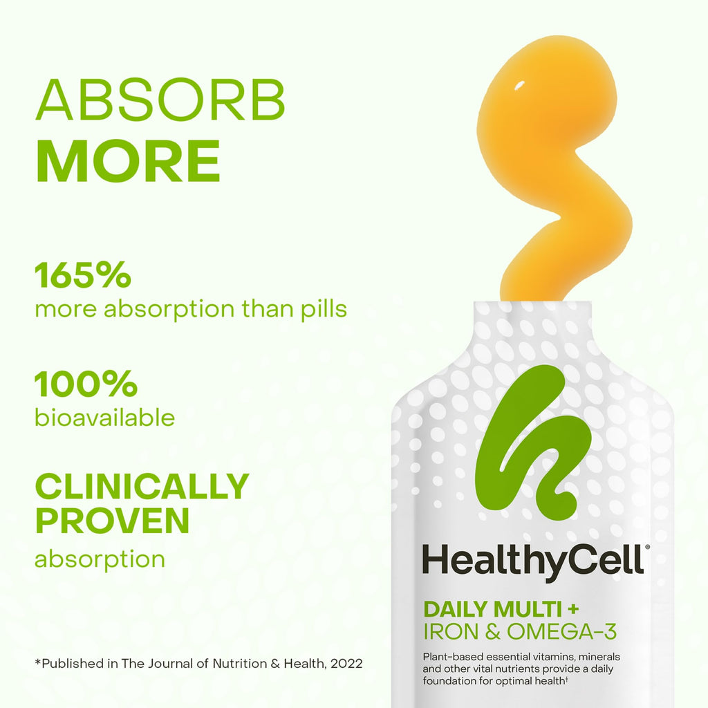 HealthyCell Vegan Daily Multivitamin with Iron & Omega-3 - 30 Packs - image 3