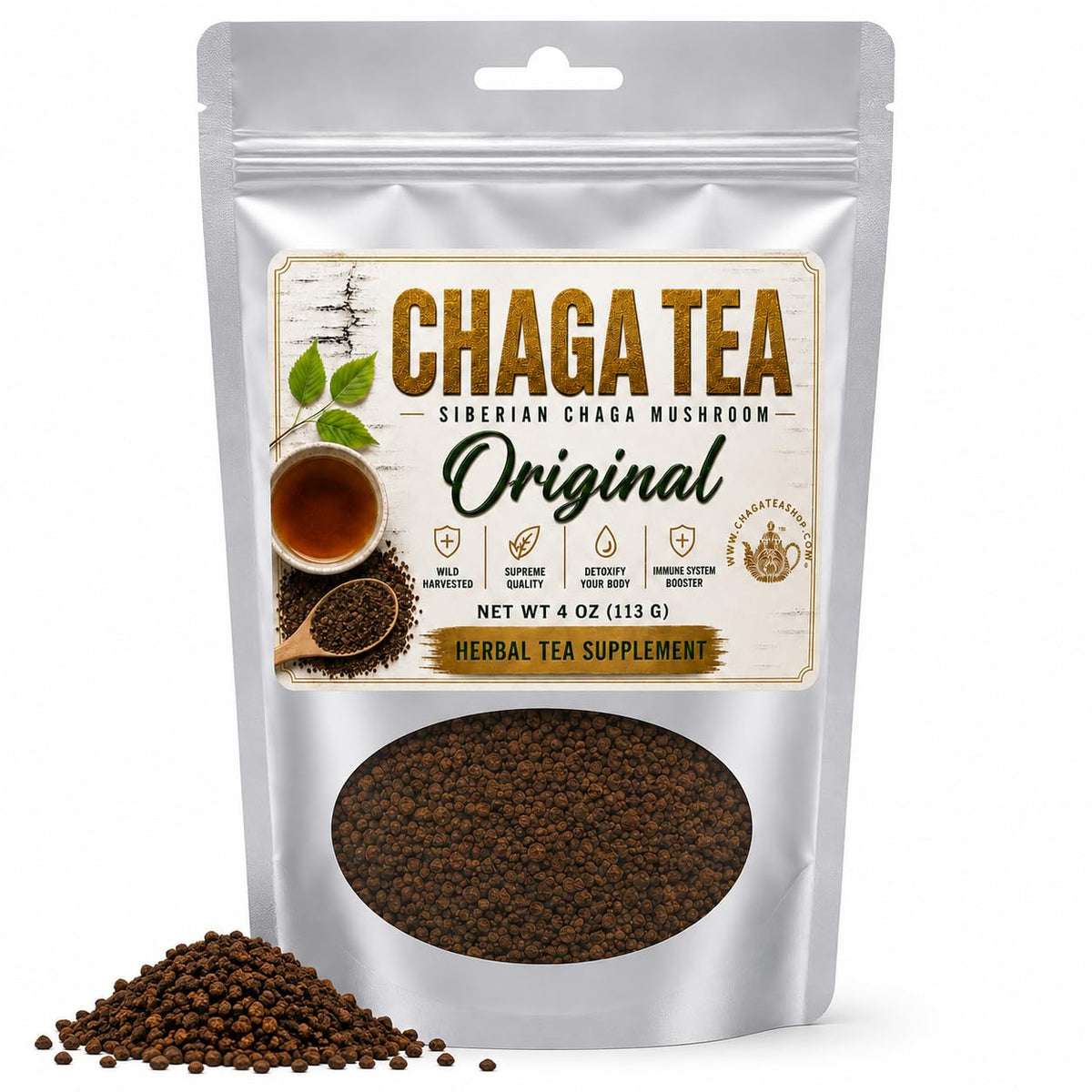 ChagaTeaShop Siberian Chaga Mushroom Loose Tea Caffeine Free Natural