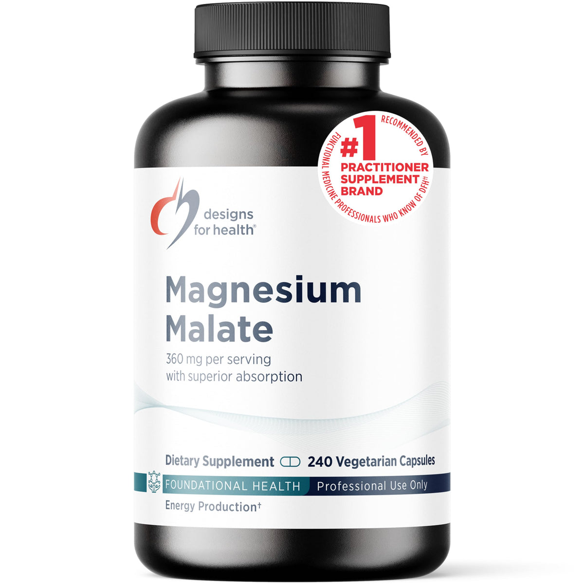 Designs for Health Magnesium Malate Chelated - 240 Capsules