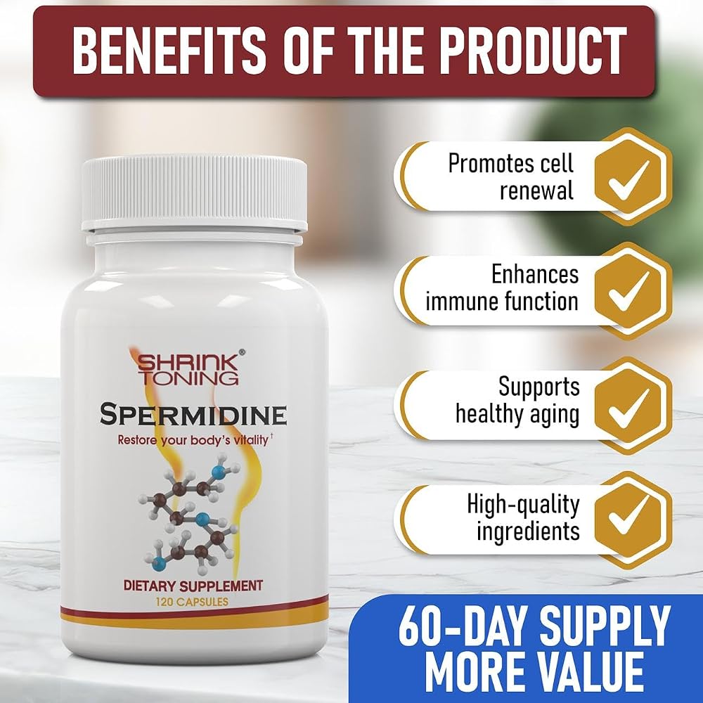 Shrink Spermidine Supplements Skin & Anti-Aging Support - 120 Vegan Capsules - image 4