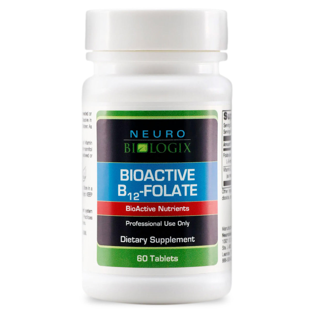 Neurobiologix BioActive B12 Folate Vitamin B12 Supplement - 60 Tablets