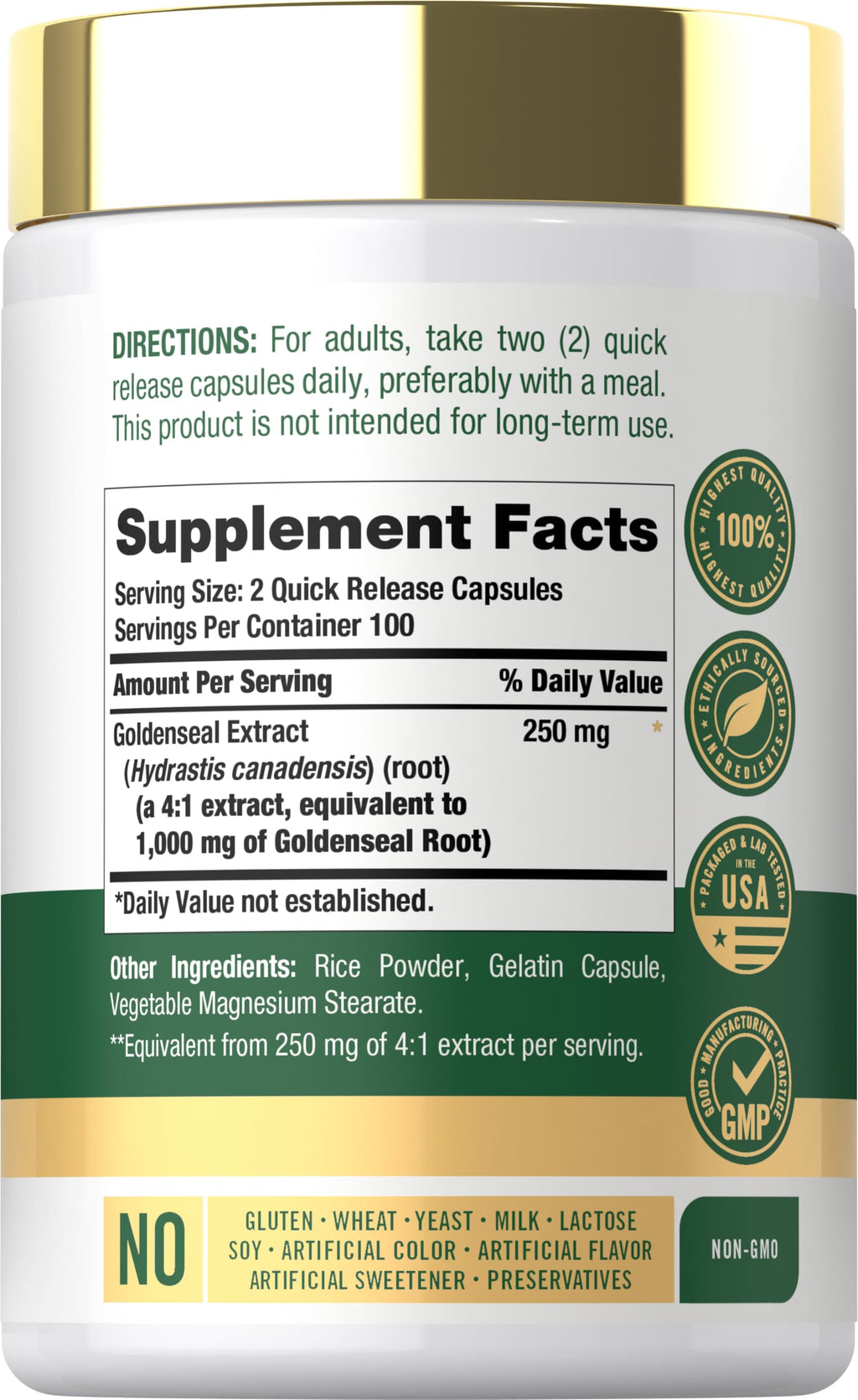 Carlyle Goldenseal Root Capsules - 200 Count - image 2