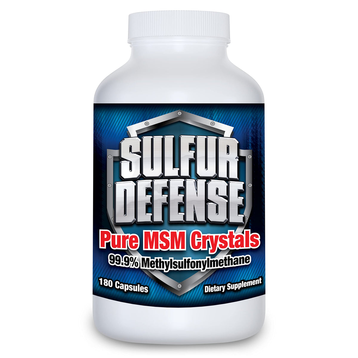 7 Lights Sulfur Defense Opti-MSM 99.9% Pure MSM Powder - 180 Capsules