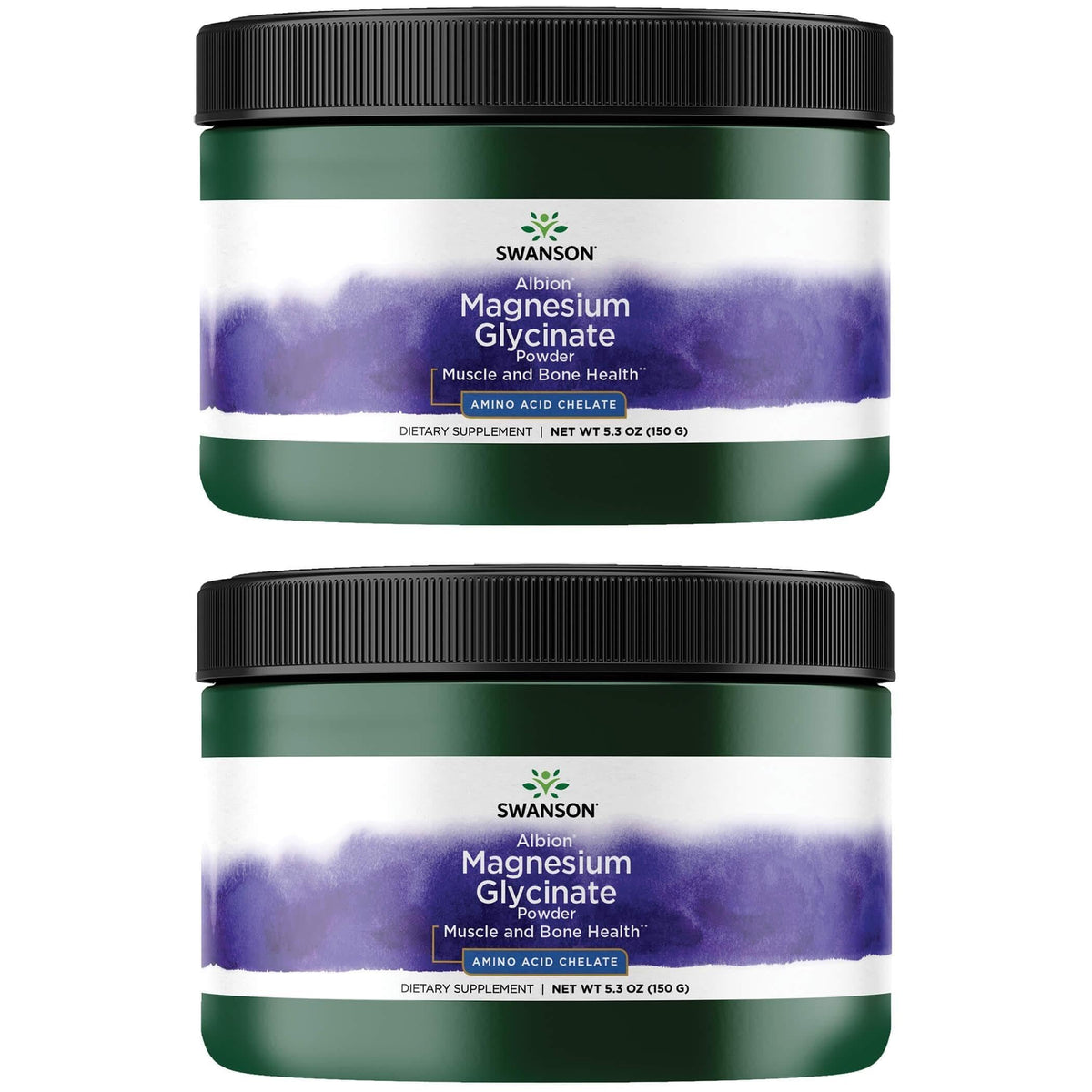 Swanson Albion Chelated Magnesium Glycinate Powder - 2 Pack