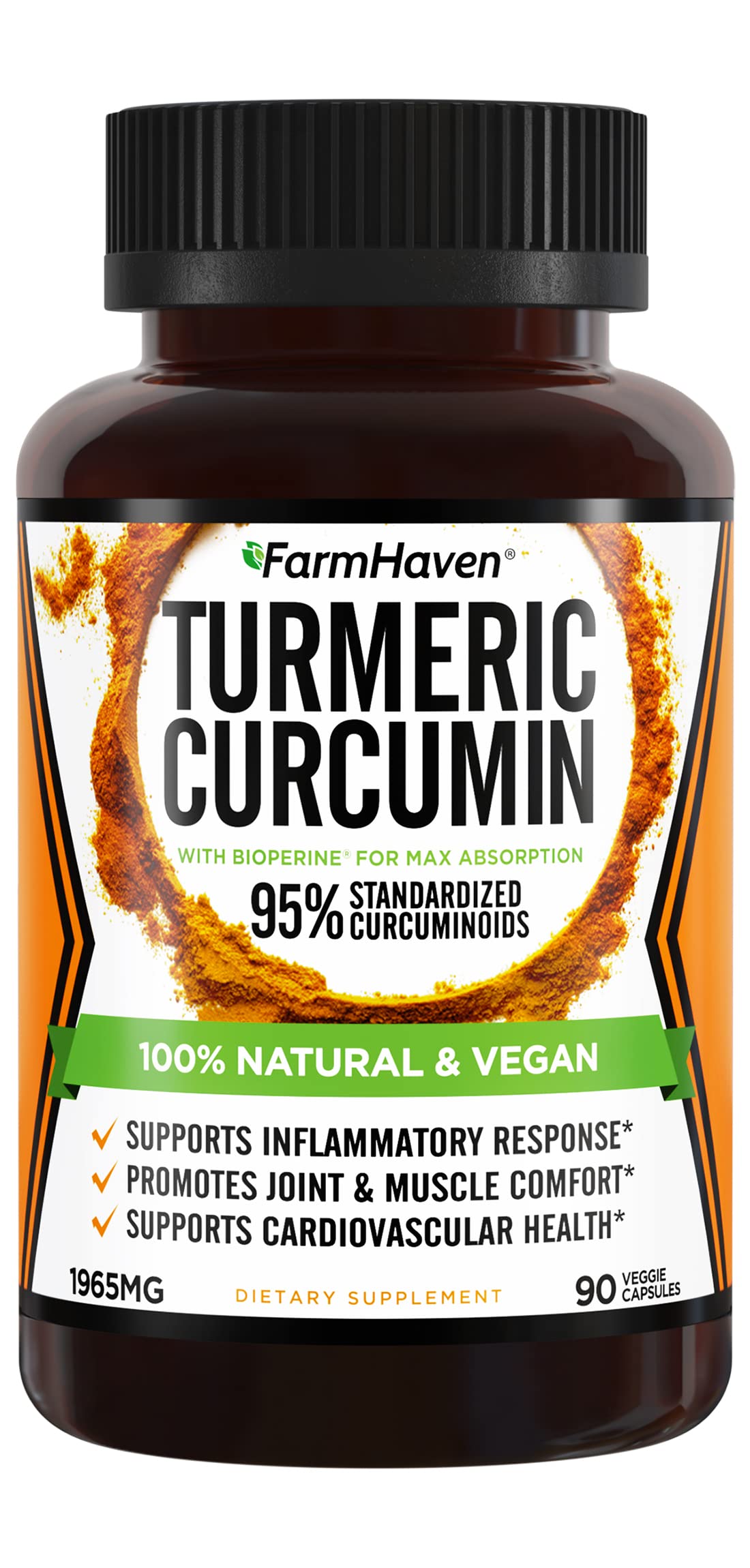 FarmHaven Turmeric Curcumin with BioPerine 1965mg - 90 Capsules