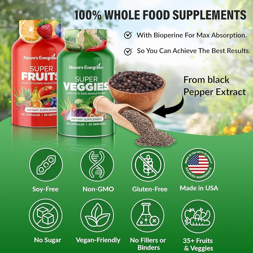 Nature's Evergreen Fruits and Veggies Supplement - Nature Fruits