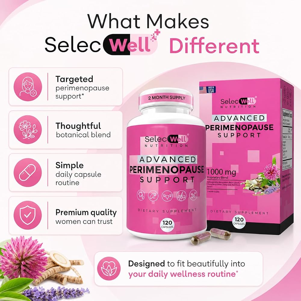 SelecWell Perimenopause & Menopause Support Supplement - 120 Capsules - image 4