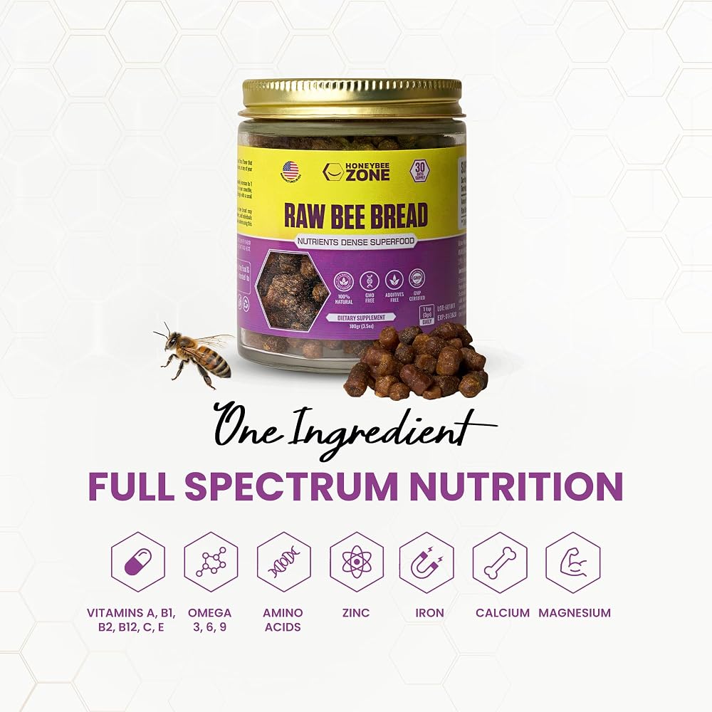 HONEYBEEZONE Raw Bee Bread Fermented Bee Pollen - 3.5 oz - image 5