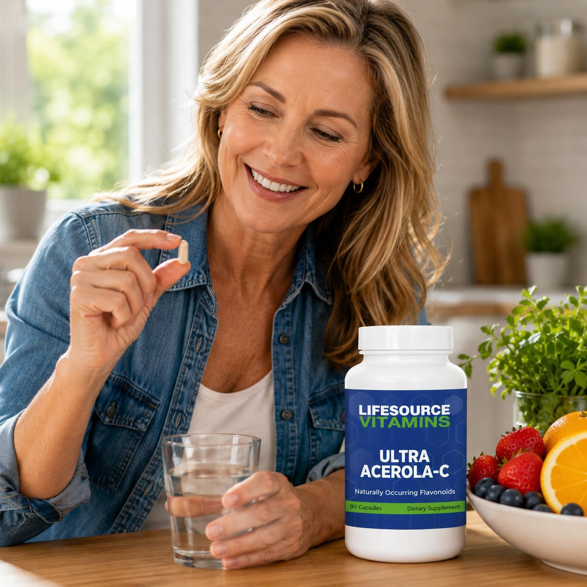 LifeSource Vitamins Acerola-C 1500 mg - 90 Capsules - image 3