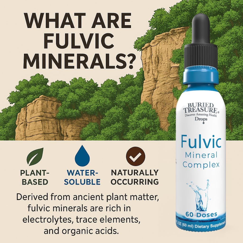Buried Treasure Fulvic Mineral Drops – 295mg Trace Minerals - 2 fl oz - image 3