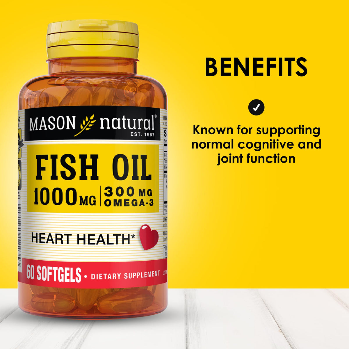 MASON NATURAL Omega-3 Fish Oil 1000mg with EPA & DHA - 180 Softgels - image 2