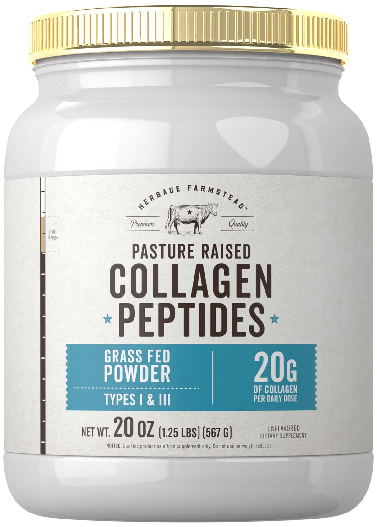 Carlyle Grass Fed Collagen Peptides Powder - 20 oz