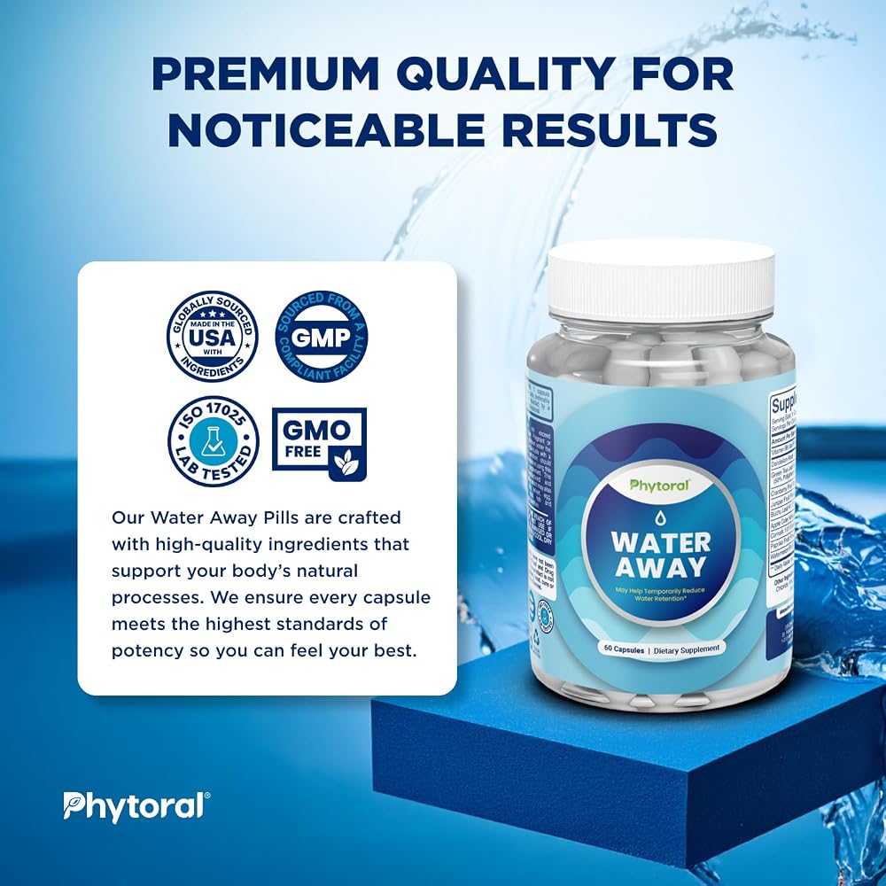 PHYTORAL Water Away Diuretic Pills for Swollen Legs - 60 Capsules - image 3
