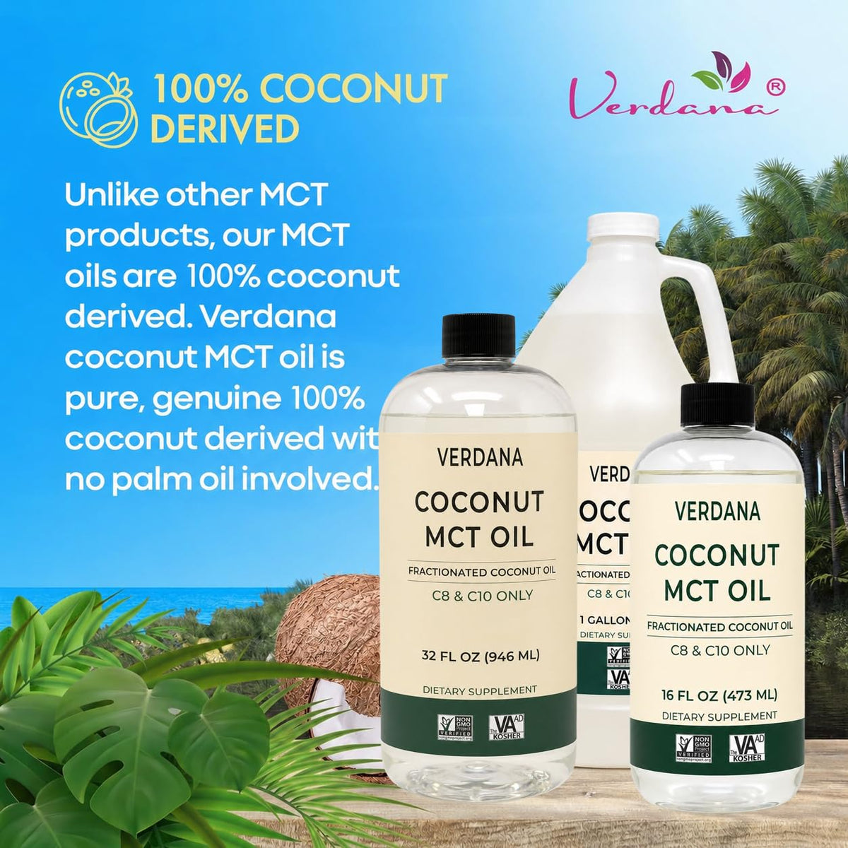 Verdana Food Grade MCT Oil 100% Coconut - 16 Fl Oz - image 3