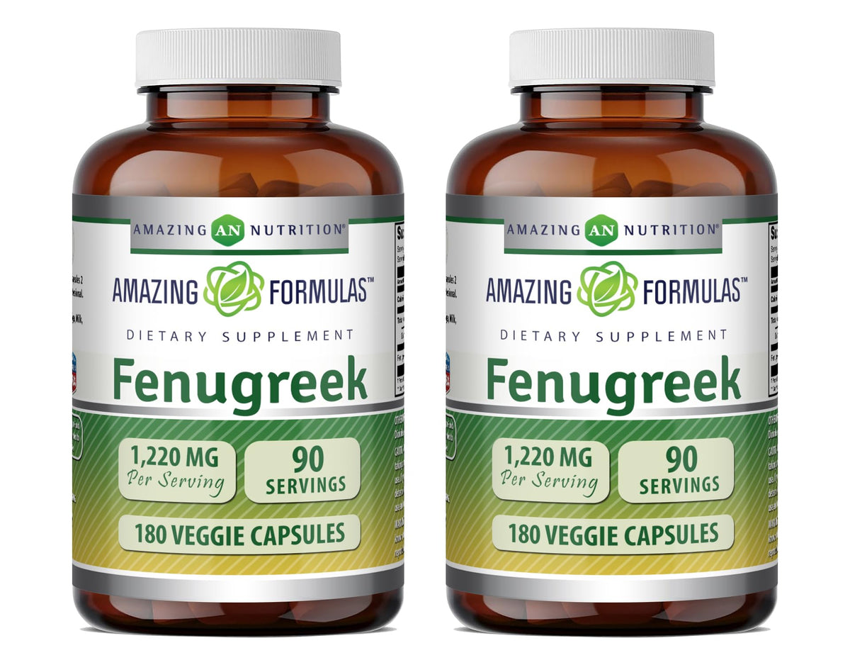 Amazing Nutrition Fenugreek Seed 1220 mg - 360 Vegetarian Capsules