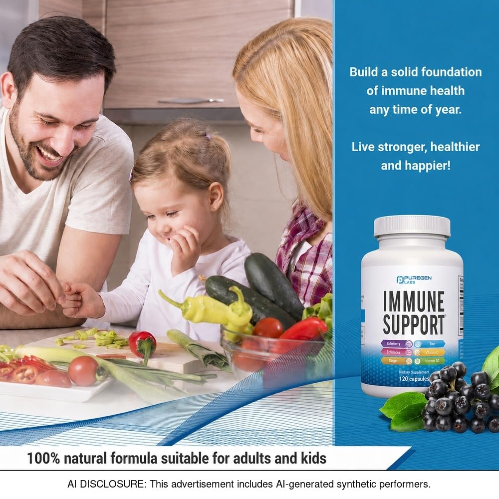 P Puregen Labs Puregen Labs 6 in 1 Immune Support - 120 Capsules - image 6