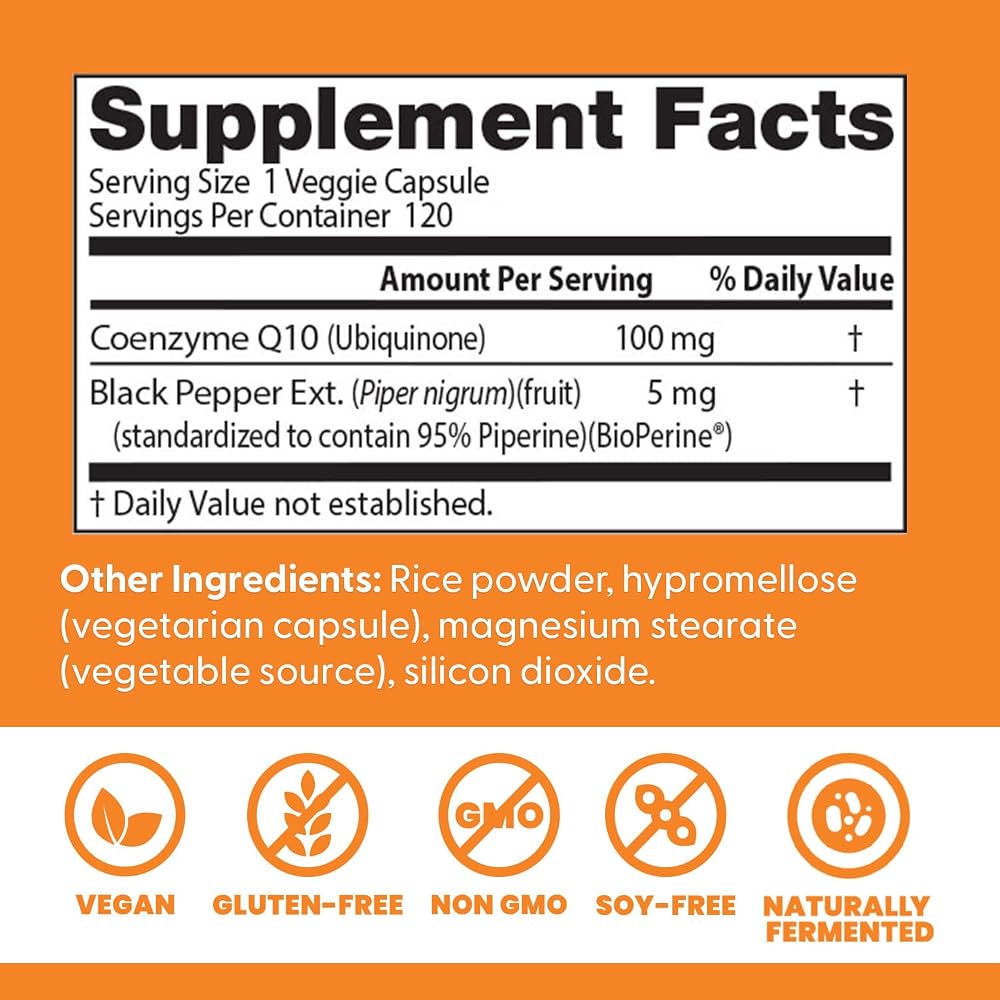 Doctor's BEST High Absorption CoQ10 with BioPerine - 120 Vegetarian Capsules - image 3