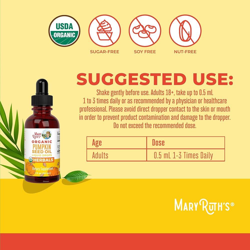 MARYRUTH'S Organic Pumpkin Seed Oil Liquid Drops - 1 Fl Oz - image 3