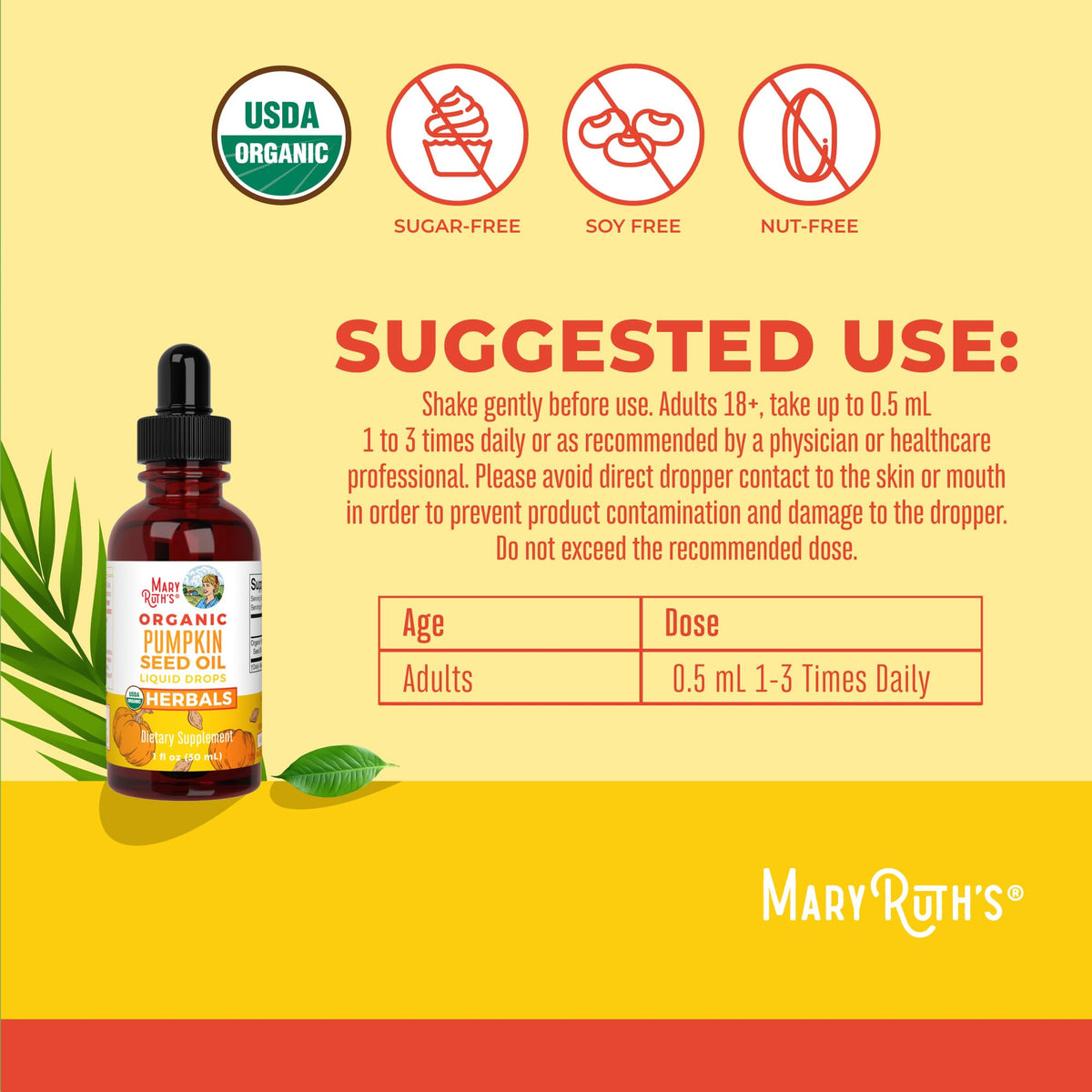 MARYRUTH'S Organic Pumpkin Seed Oil Liquid Drops - 1 Fl Oz - image 3