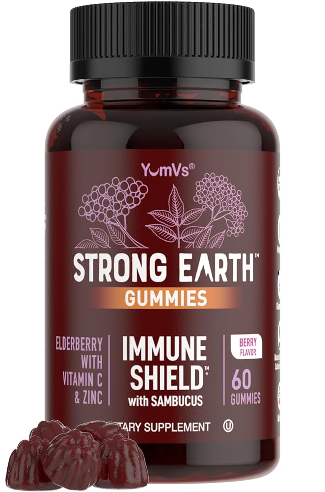 YUM-V'S Elderberry Gummies with Vitamin C & Zinc - 60 Gummies