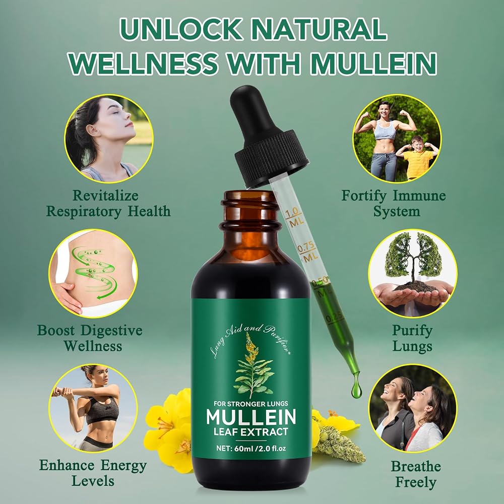 FUKEVY Mullein Leaf Extract Drops Organic Liquid - 2 Fl Oz - image 4