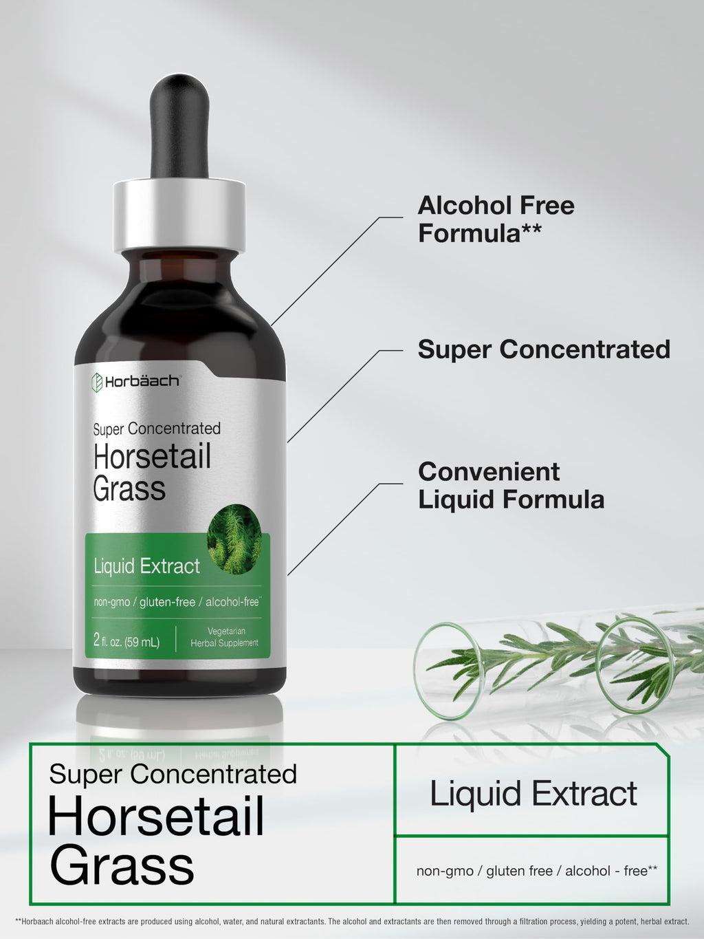 Horbäach Horsetail Herb Liquid Extract Alcohol Free - 2 fl oz - image 4