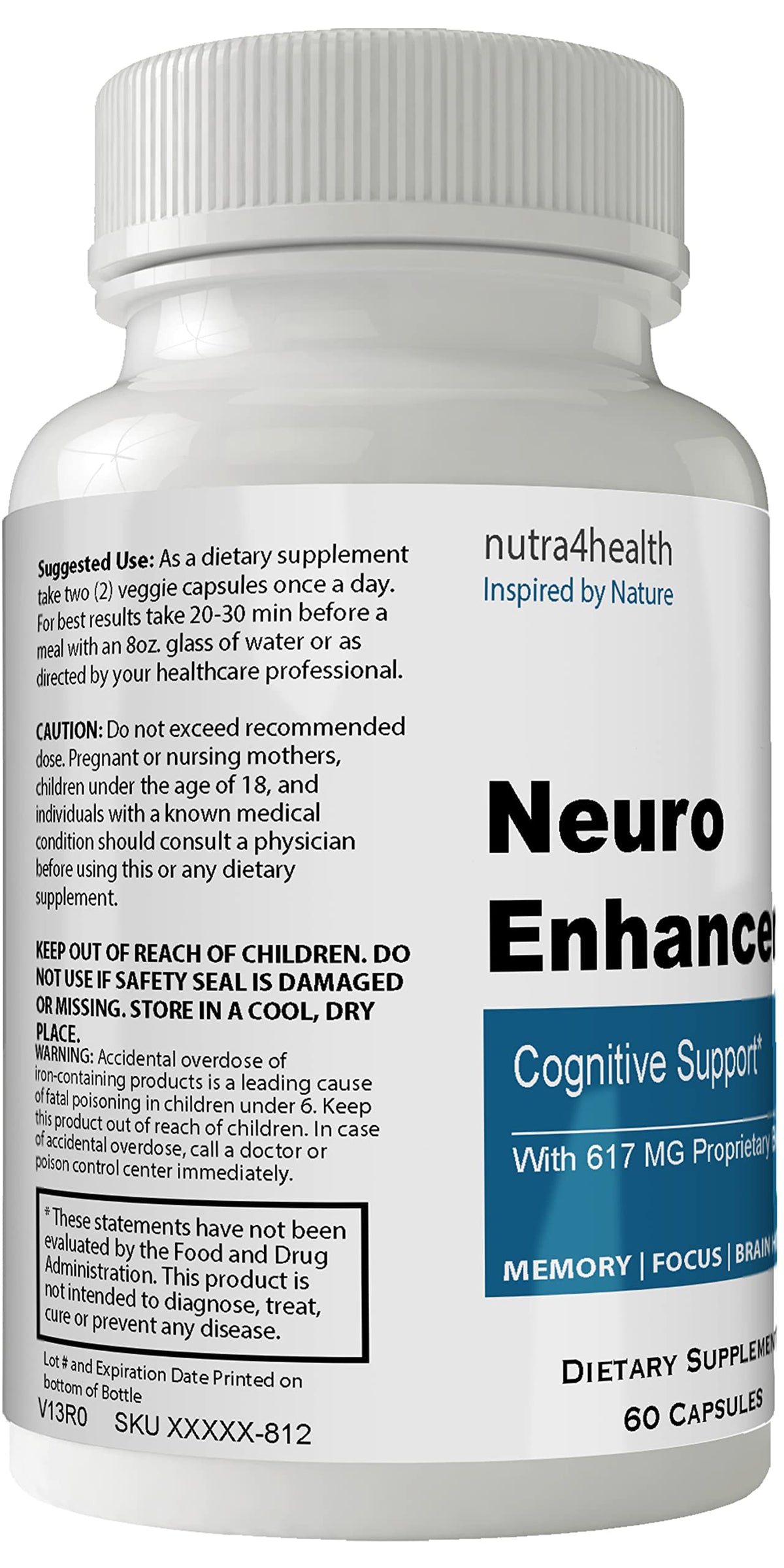Nutra4health Neuro Enhancer Brain Booster Nootropic - 60 Capsules - image 3