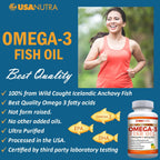 USANUTRA Triple Strength Omega-3 Fish Oil 3600mg - 120 Softgels - image 3