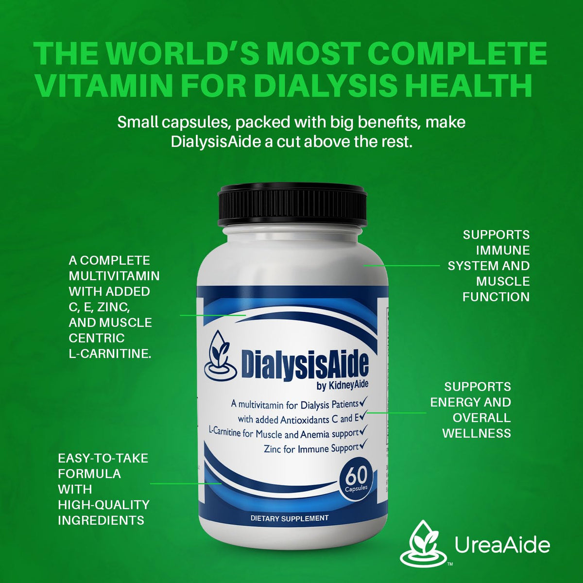 KidneyAide Renal Replacement Therapy Multivitamin - 60 Capsules - image 2
