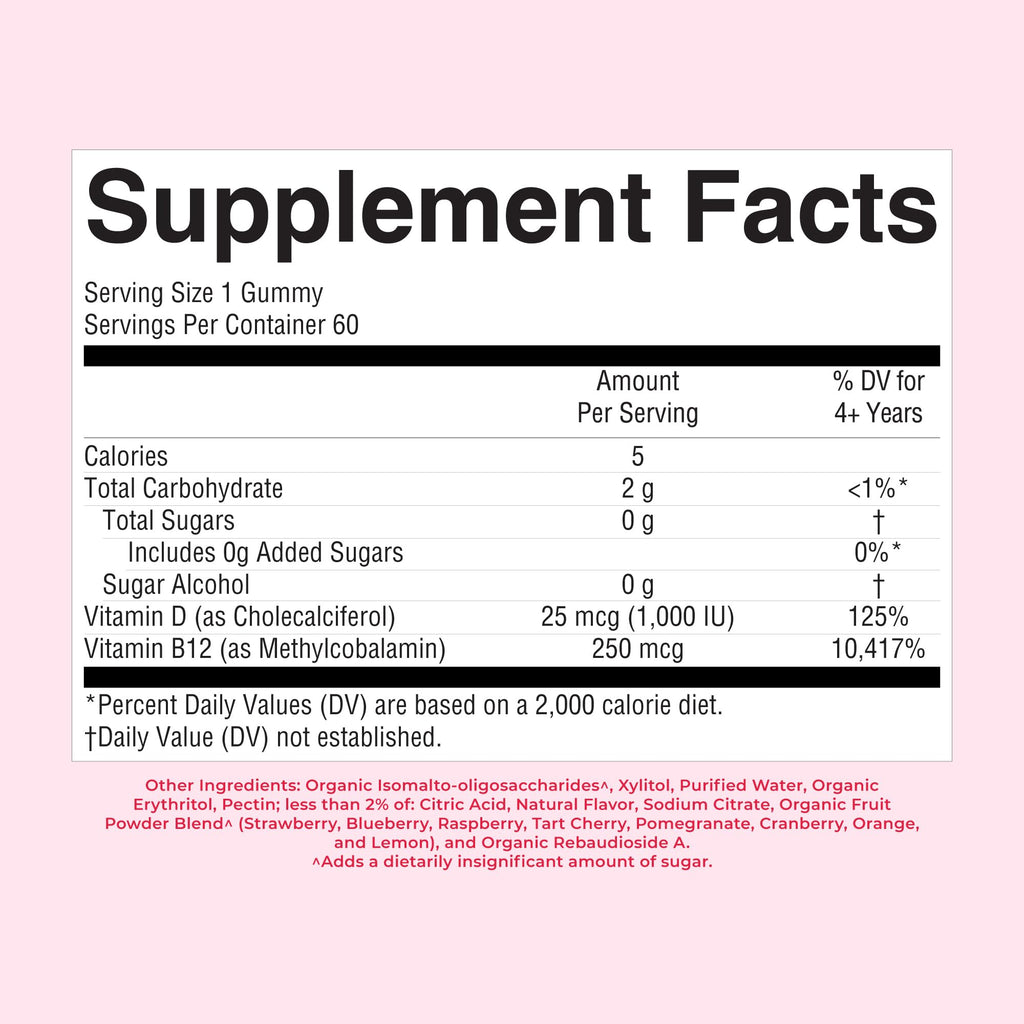 MARYRUTH'S Vitamin D3 + B12 Gummies for Ages 4+ - 60 Servings - image 9