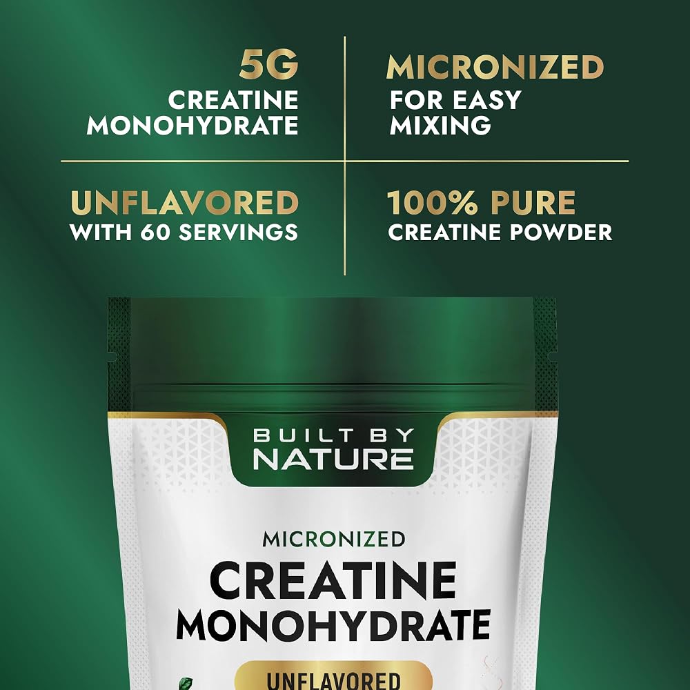 Built by Nature Creatine Monohydrate Powder Unflavored - 300g - image 3