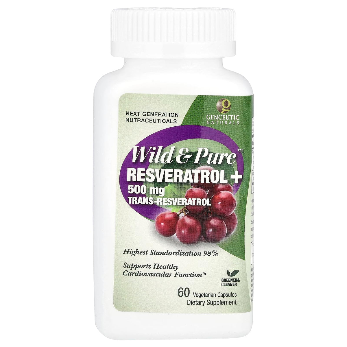 Genceutic Naturals Wild & Pure Resveratrol - 60 Vegetarian Capsules - image 3