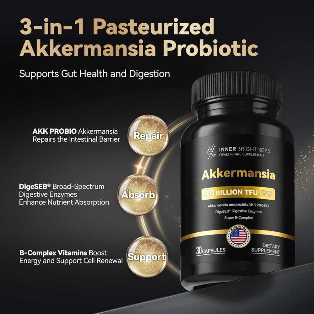 Inner Brightness Akkermansia Probiotic for Gut Health - 30 Capsules - image 4