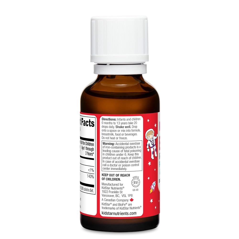 KidStar Nutrients BioFe Pure Iron Drops for Infants and Children - 1 Fl Oz - image 3