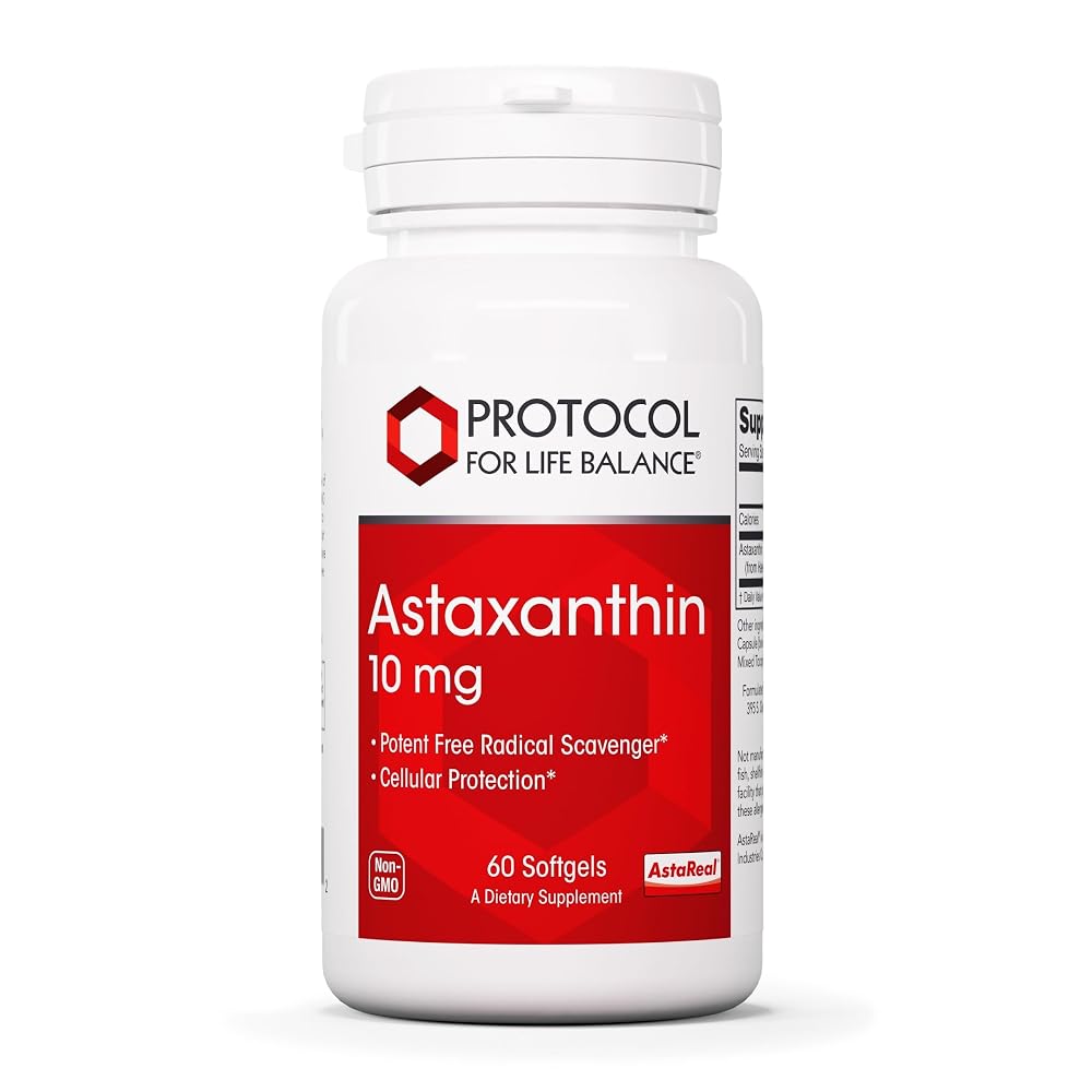 PROTOCOL FOR LIFE BALANCE Astaxanthin 10 mg Cellular Health - 60 Softgels